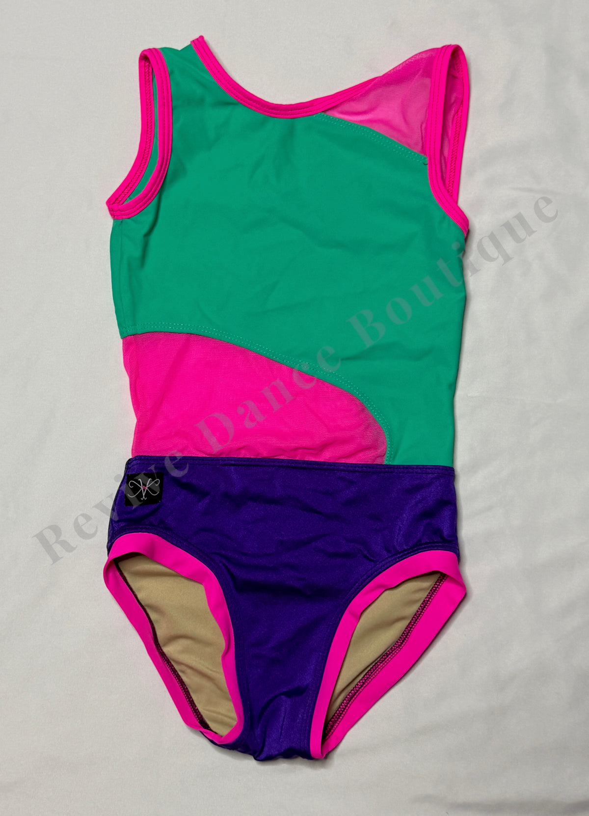 Kandi Kouture Colorblock Leotard – Teal/Pink/Purple – CM