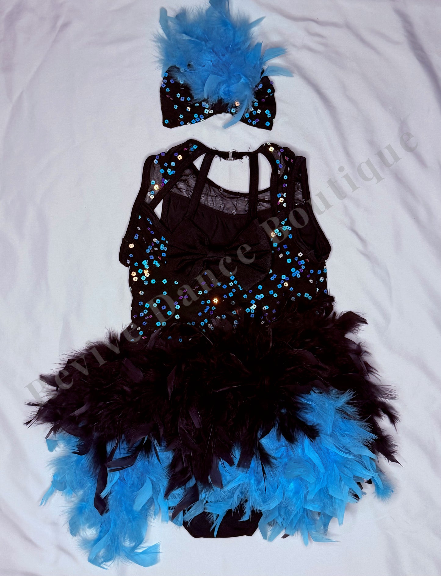Weissman Sequin & Feather Costume – Black/Blue – CL