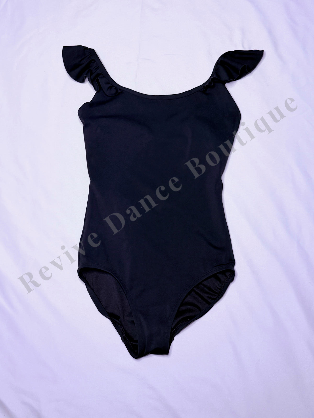Jo+Jax Ruffle Sleeve Leotard – Black – CS