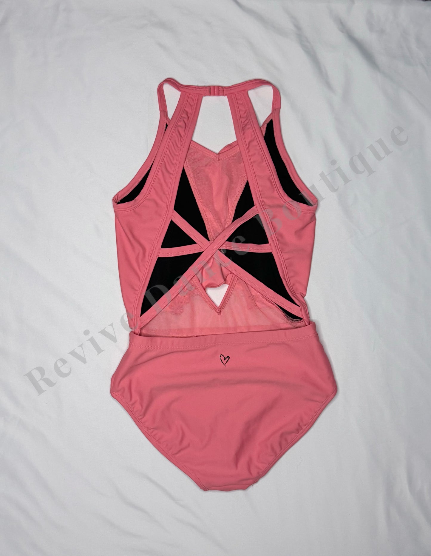Oh La La Ruffle Open Back Performance Leotard – Coral– CXL