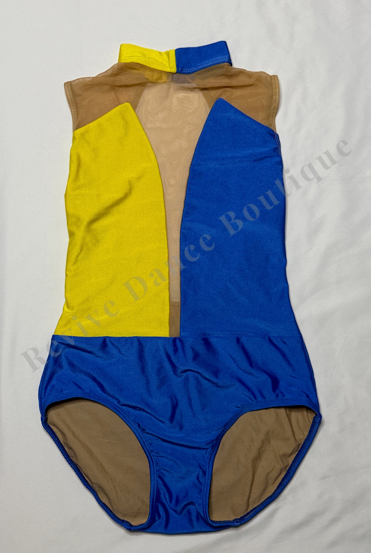 Patrick J. Colorblock Mesh Leotard – Royal Blue/Yellow – AM