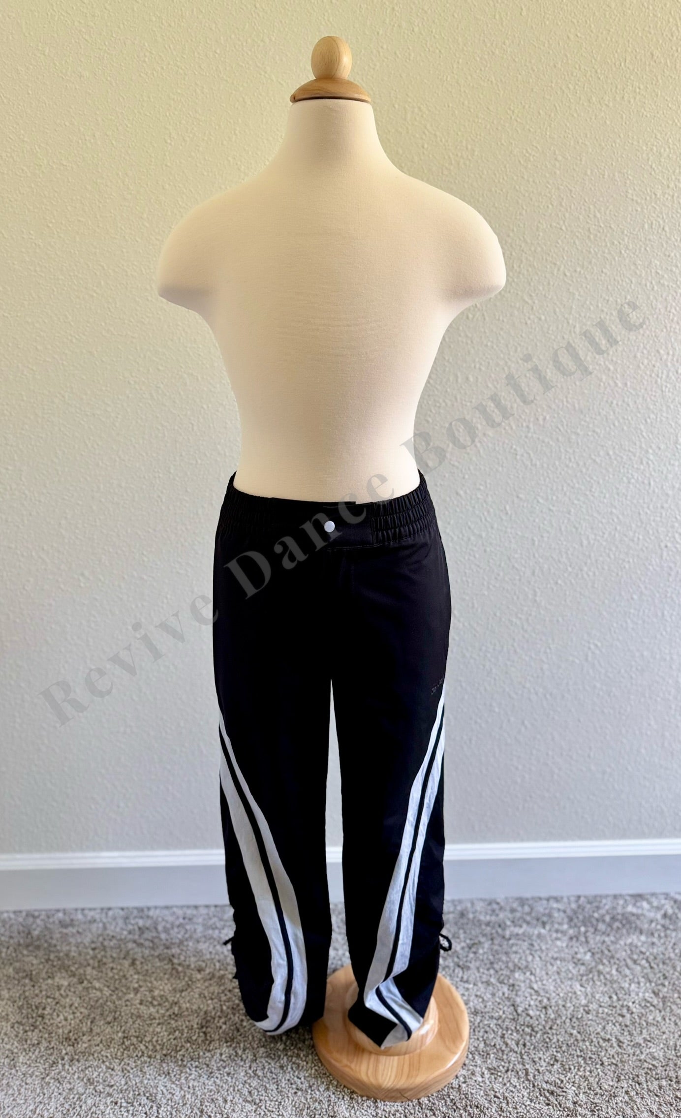 Jo+Jax Sport Pants – Black with White Stripe – Child Medium (CM)