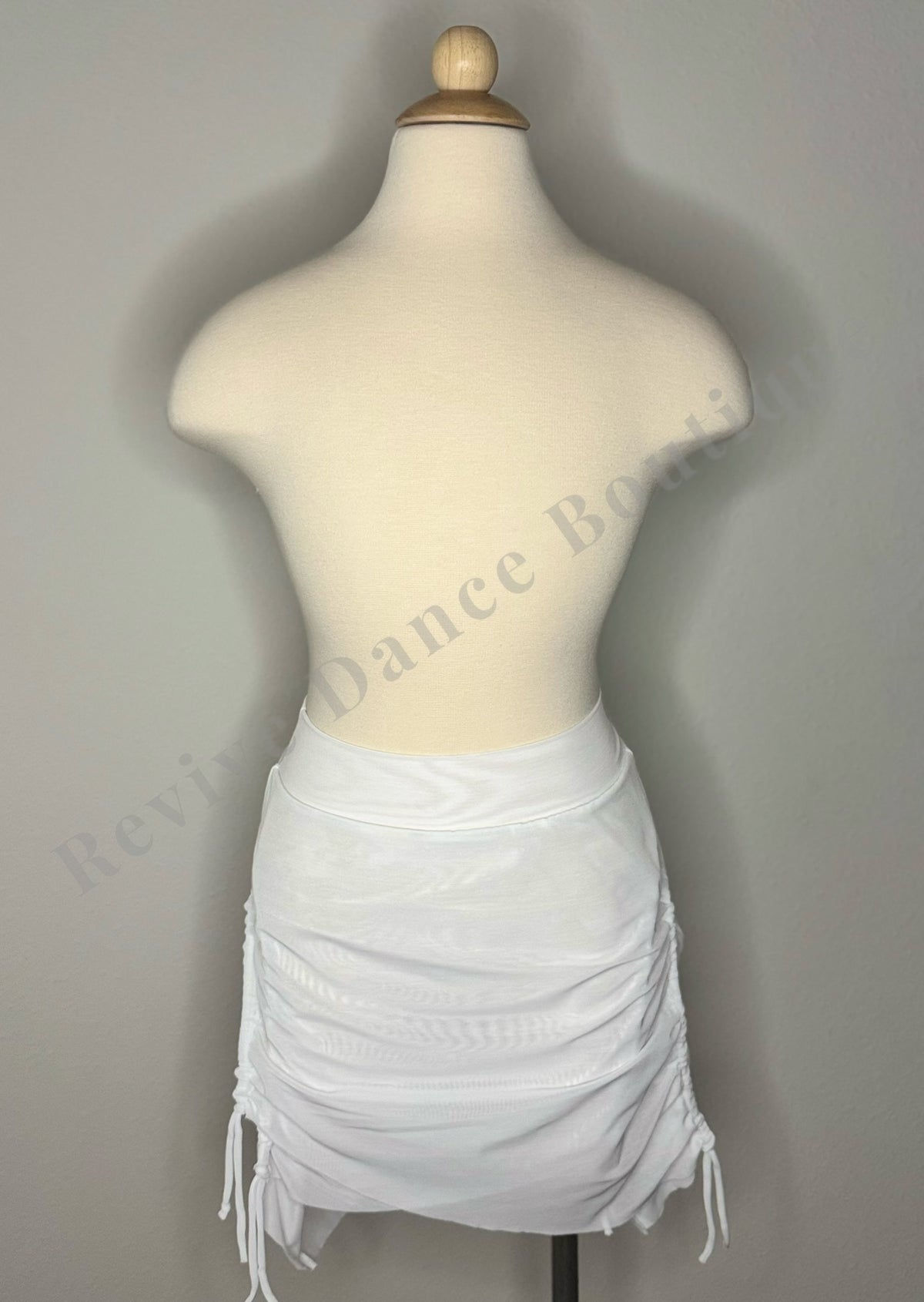 Jo+Jax Adjustable Ruched Skirt – White – Child Large (CL)
