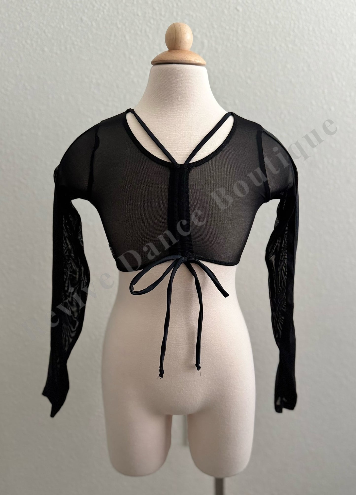 Kandi Kouture Mesh Tie-Front Bolero – Black (Child Large (CL), GUC)