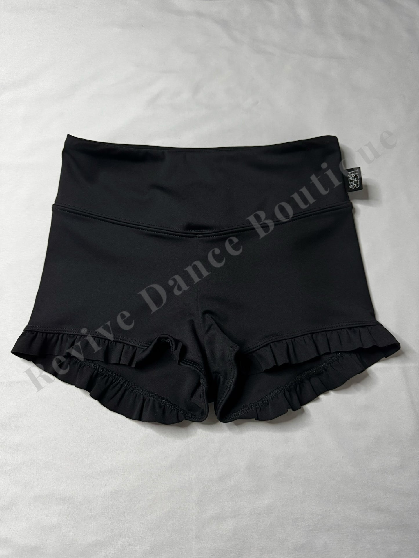 Tiger Friday Ruffle Trim Dance Shorts – Black – AXS