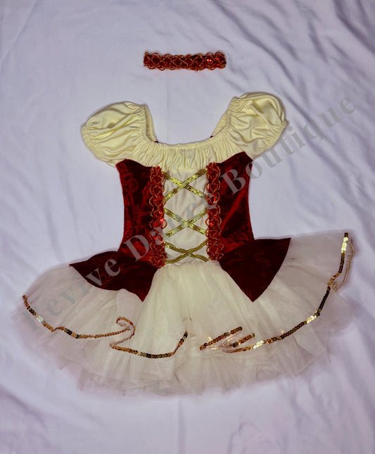 A Wish Come True Tutu Costume – Burgundy/Ivory/Gold – CS