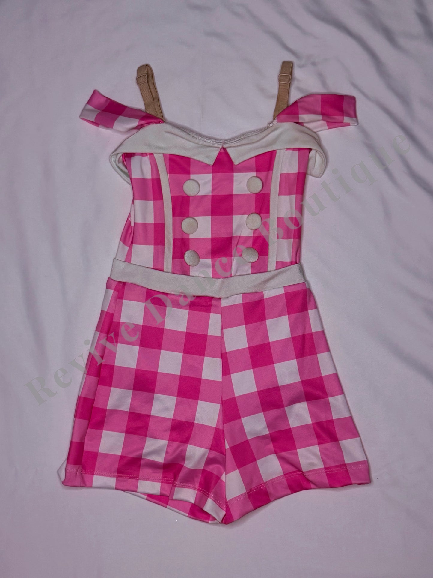 Revolution Gingham Romper Costume – Pink/White – CS