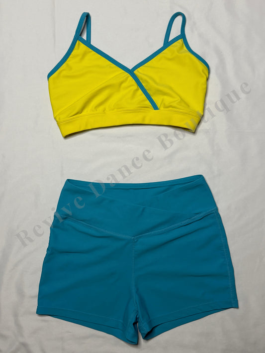 Oh La La Two-Piece Dance Set – Yellow/Blue– AM