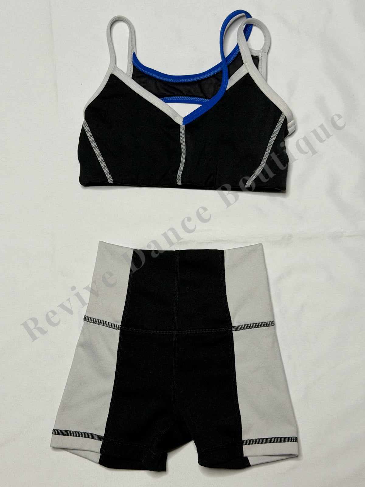 Jo+Jax Two-Piece Dance Set – Black/White/Blue – CS