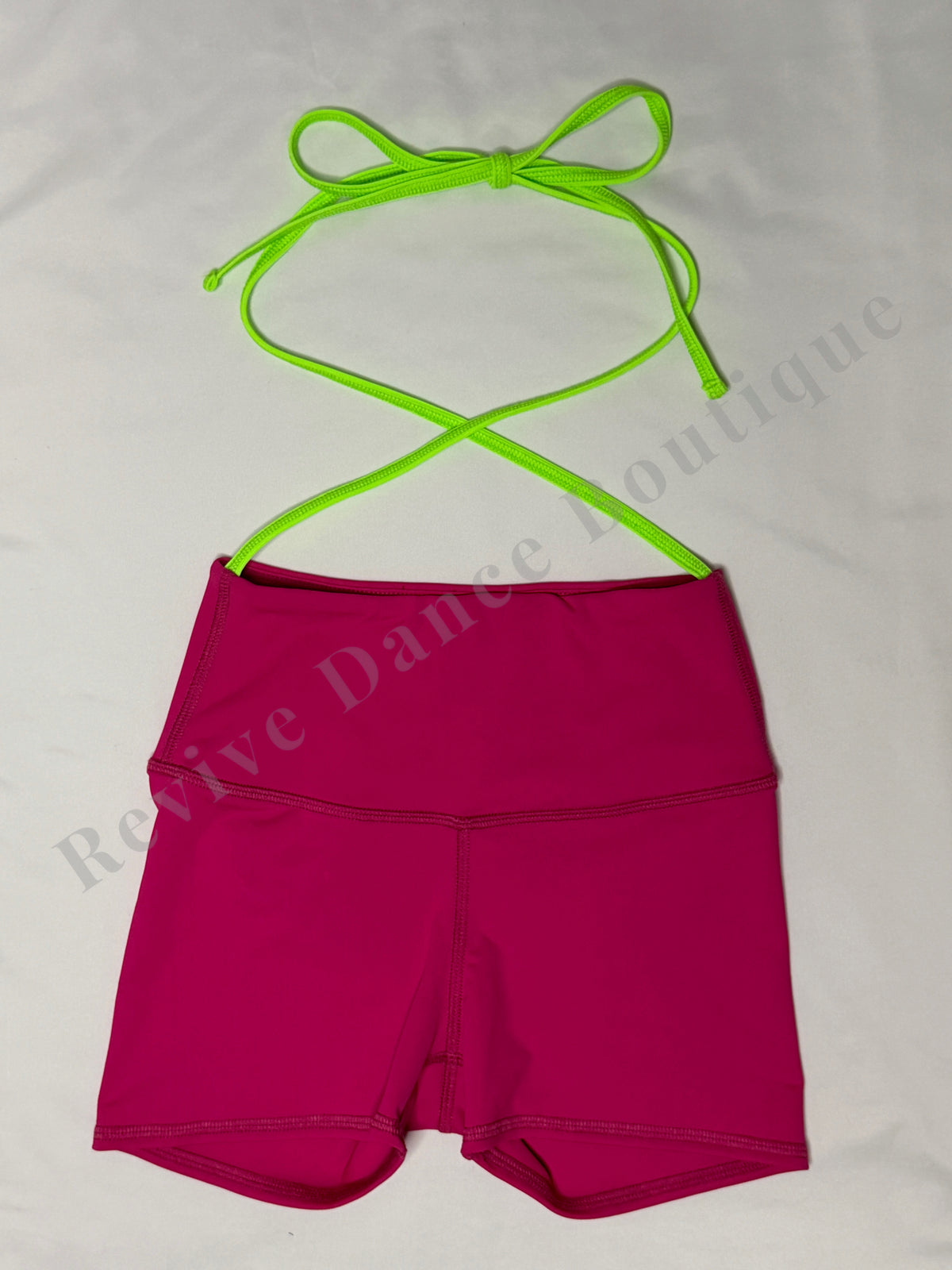 Tiger Friday Wrap Tie Dance Shorts – Hot Pink/Lime – AM