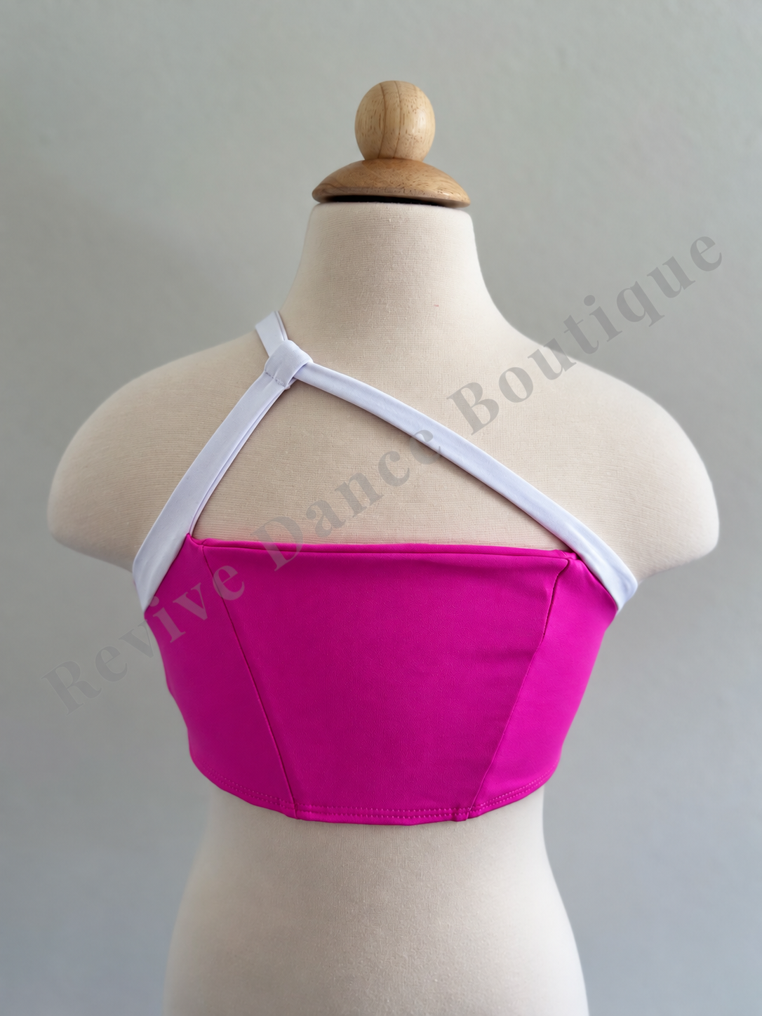 Tiger Friday High Drama Crop Top – Pink & White - (AXS)