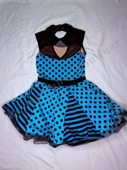 Weissman Polka Dot Performance Dress – Blue/Black – CM
