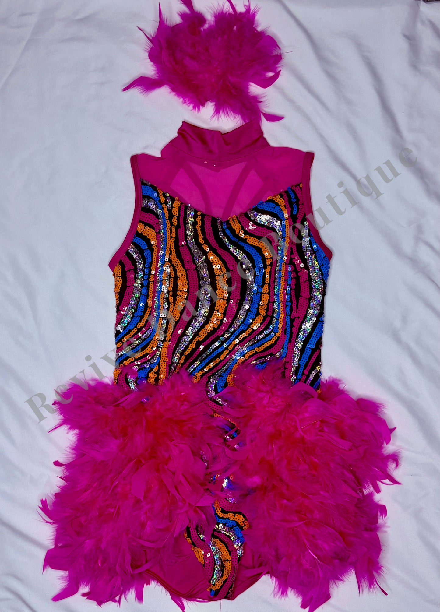 Weissman Sequin & Feather Costume – Fuchsia/Multi – CM