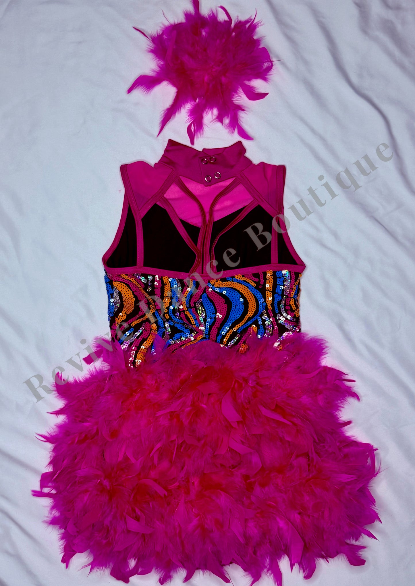 Weissman Sequin & Feather Costume – Fuchsia/Multi – CM