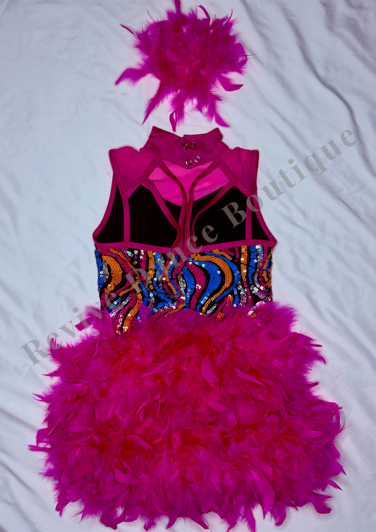 Weissman Sequin & Feather Costume – Fuchsia/Multi – CM