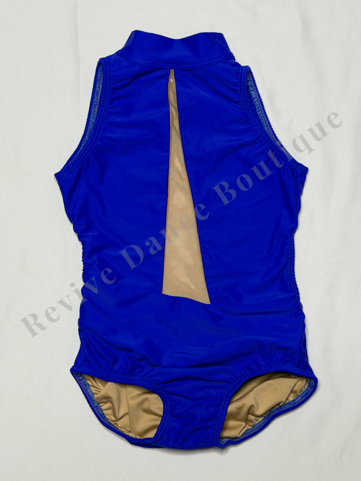 AA Dance Costumes Mock Neck Mesh Leotard – Royal Blue – CM