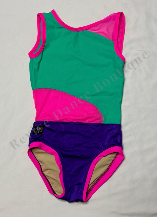 Kandi Kouture Colorblock Leotard – Teal/Pink/Purple – CM
