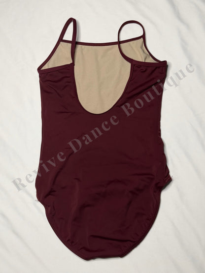 Balera Camisole Leotard with Scoop Back – Burgundy – CL