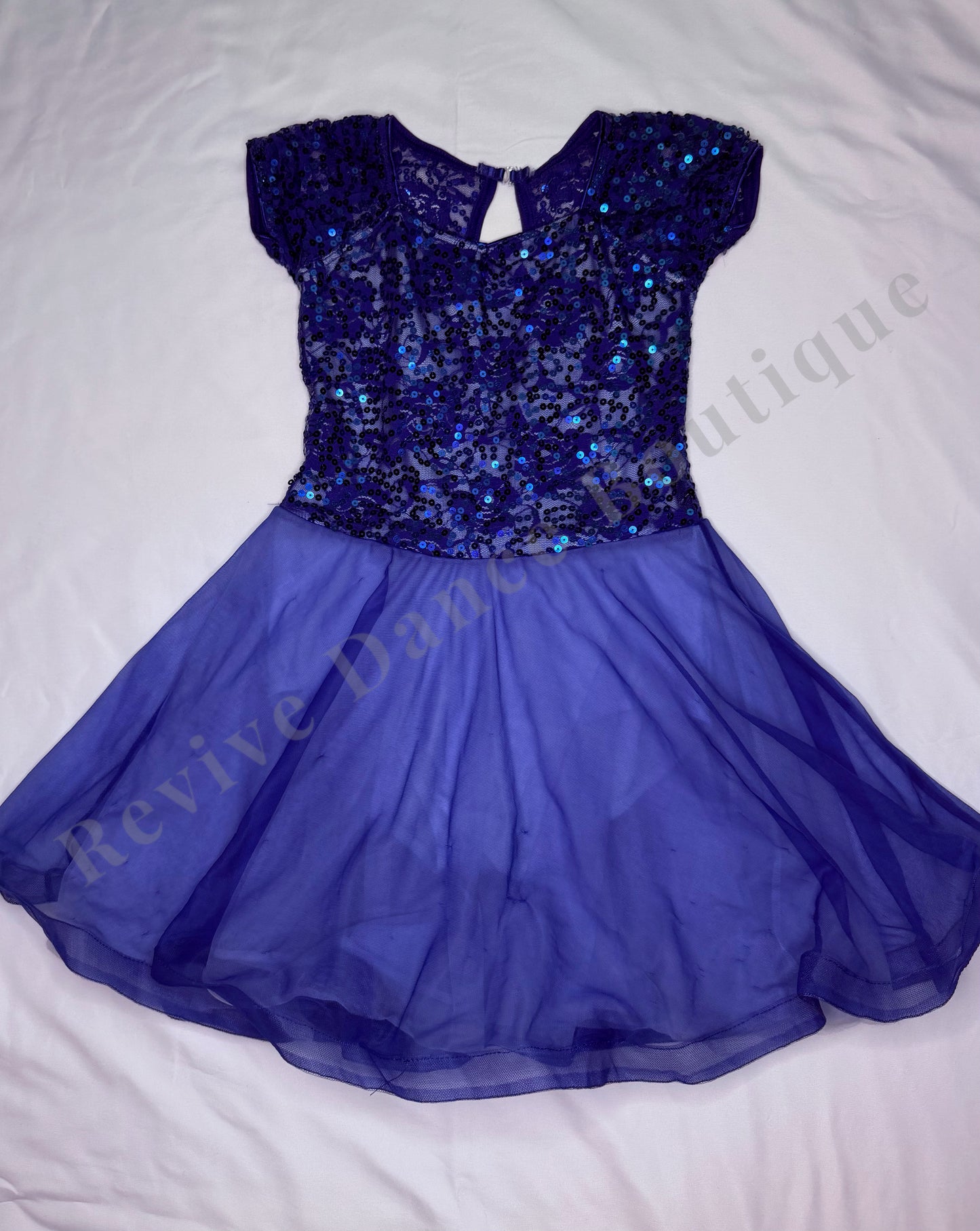 Weissman Sequin Mesh Performance Dress – Blue – CL