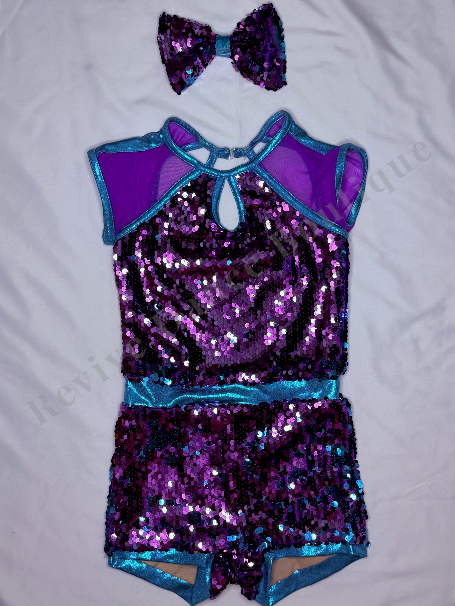 Weissman Sequin Performance Unitard – Purple/Blue – CL