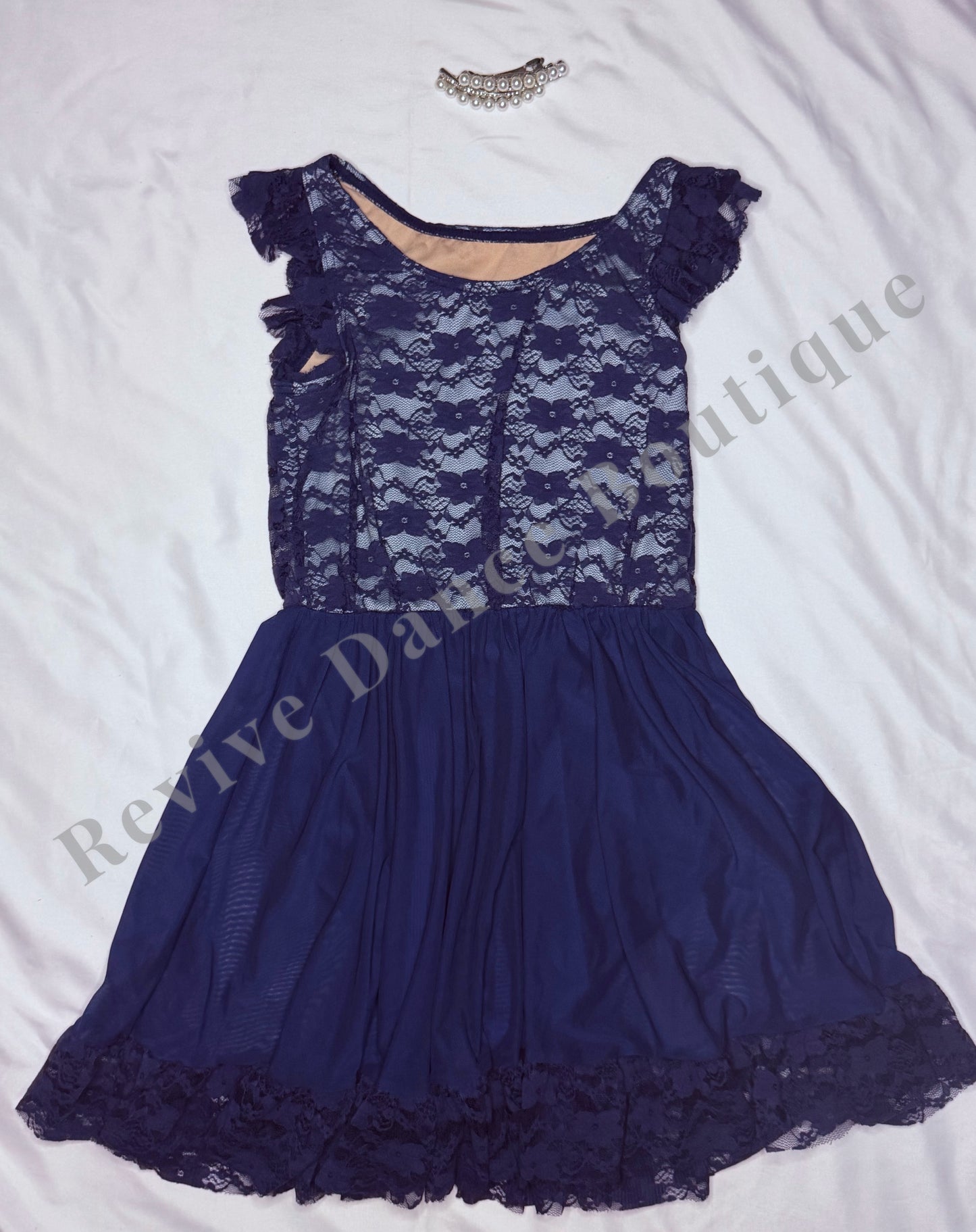 Weissman Lace Dress – Navy – CL