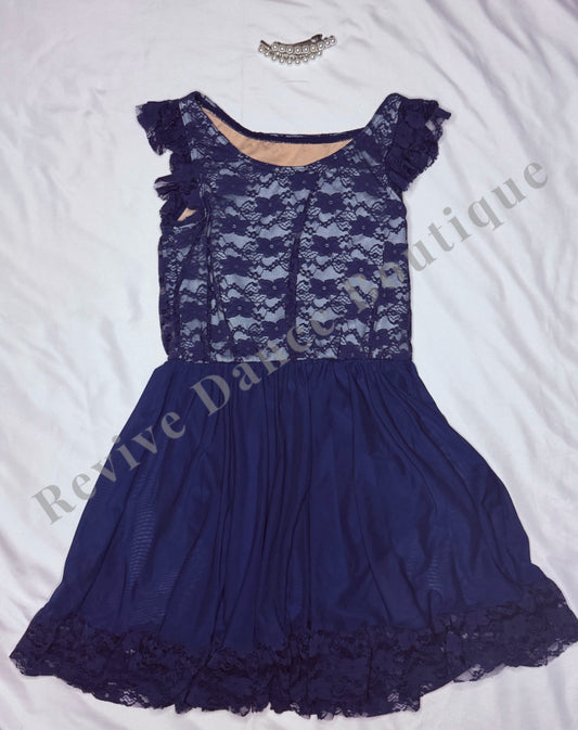 Weissman Lace Dress – Navy – CL