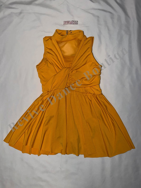 Weissman Twist Front Dress – Mustard – CL