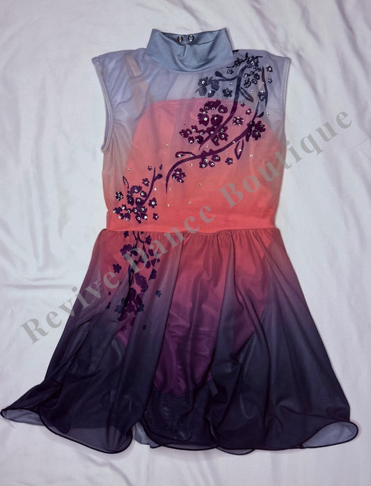Weissman Floral Ombre Dress – Coral/Purple – CL