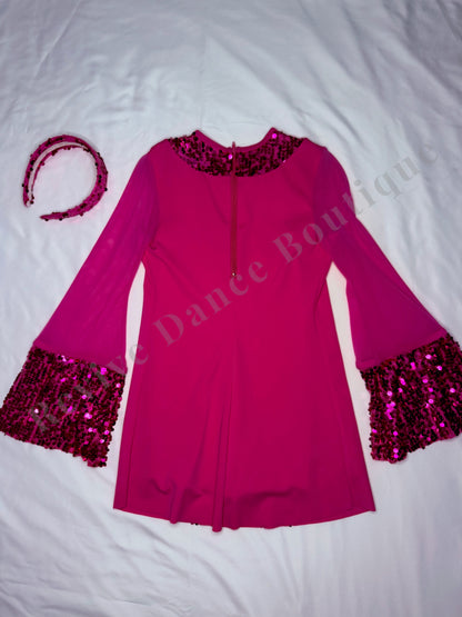 Weissman Sequin Bell Sleeve Performance Costume – Magenta – CL