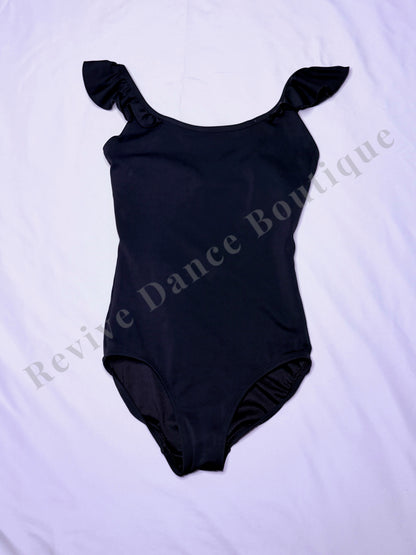JOJAX Ruffle Sleeve Leotard – Black – CXL