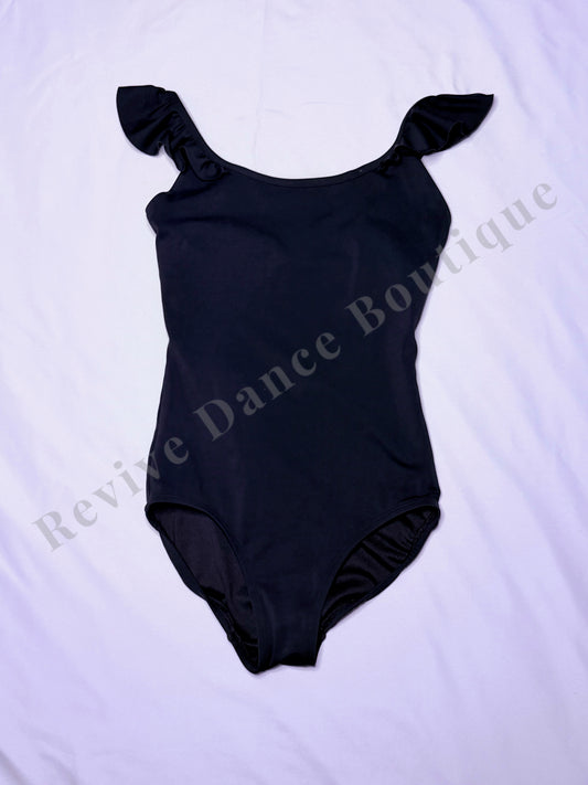 JOJAX Ruffle Sleeve Leotard – Black – CXL