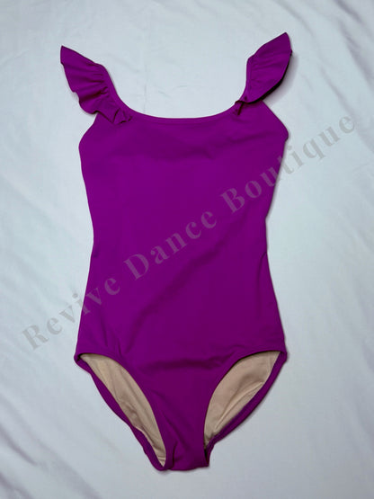 JOJAX Ruffle Sleeve Leotard – Purple – CXL