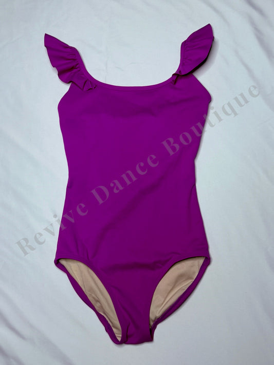 JOJAX Ruffle Sleeve Leotard – Purple – CXL