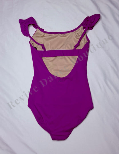 JOJAX Ruffle Sleeve Leotard – Purple – CXL