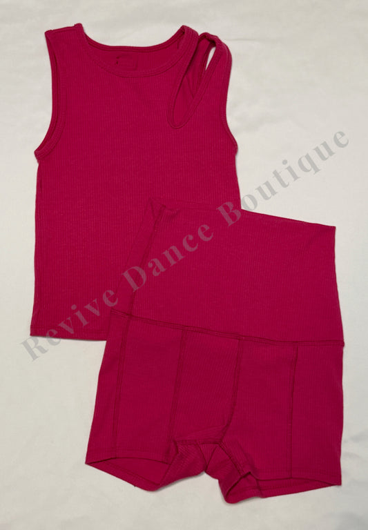 Tiger Friday Ribbed Tank & Shorts Set – Berry – AXS/AS