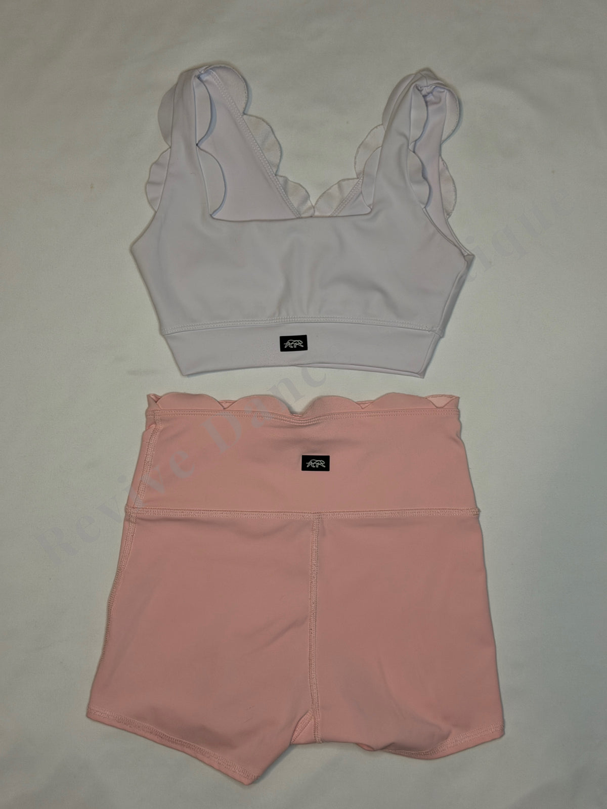 Tiger Friday Scallop Top & Shorts Set – White/Blush – AXS/AS