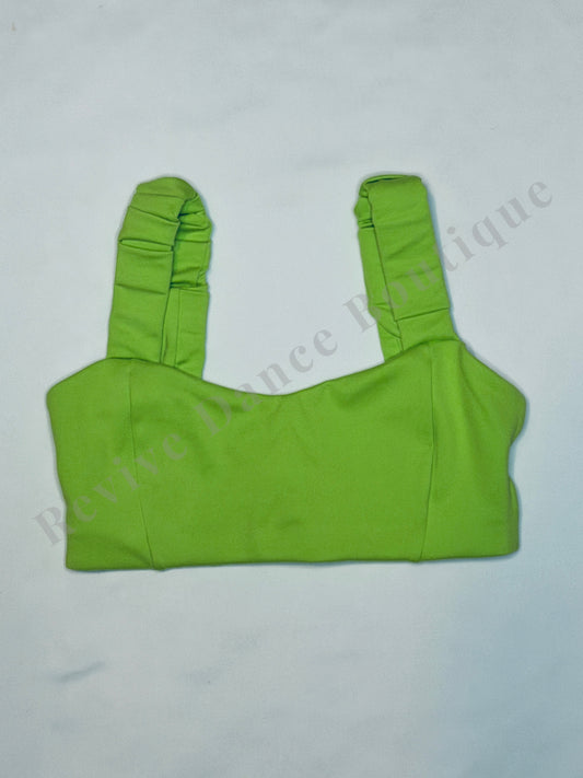 Jo+Jax Ruched Strap Dance Top – Lime Green – AXS