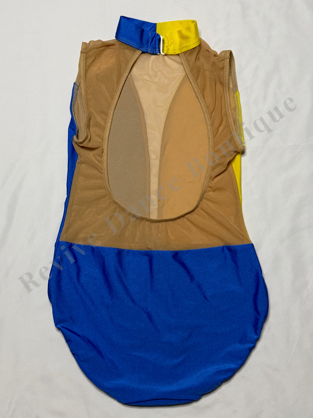 Patrick J. Colorblock Mesh Leotard – Royal Blue/Yellow – AM