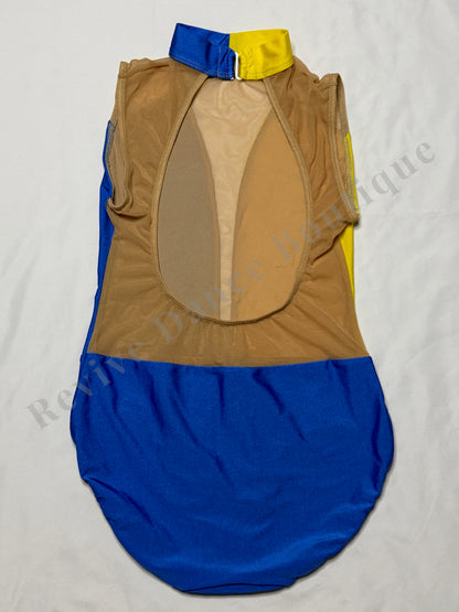 Patrick J. Colorblock Mesh Leotard – Royal Blue/Yellow – AM