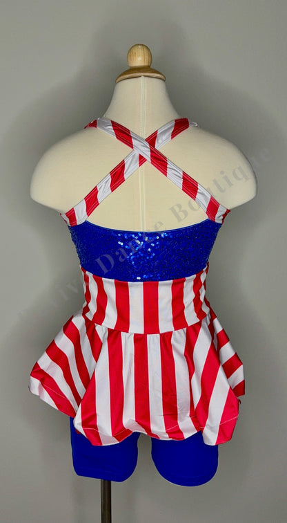 Revolution Dancewear Patriotic Costume – Red/White/Blue – CXL