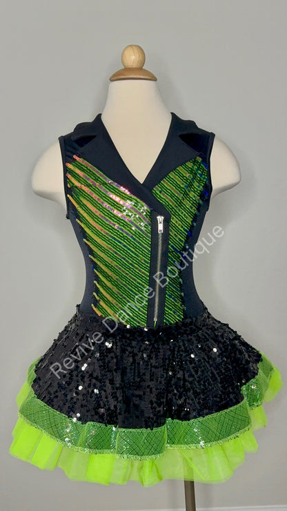 Weissman – Neon Green Tutu Dress “Secret Personal Beeswax” – Child Large (CL), EUC)