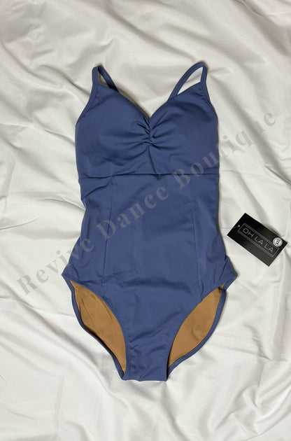 Oh La La Strappy Lace Panel Leotard – Slate Blue/Cornflower – Adult XS (AXS) NWT