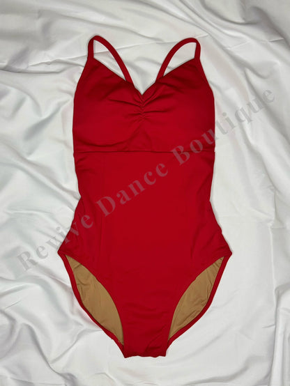 Oh La La Strappy Lace Panel Leotard – Red – Child XL (CXL)