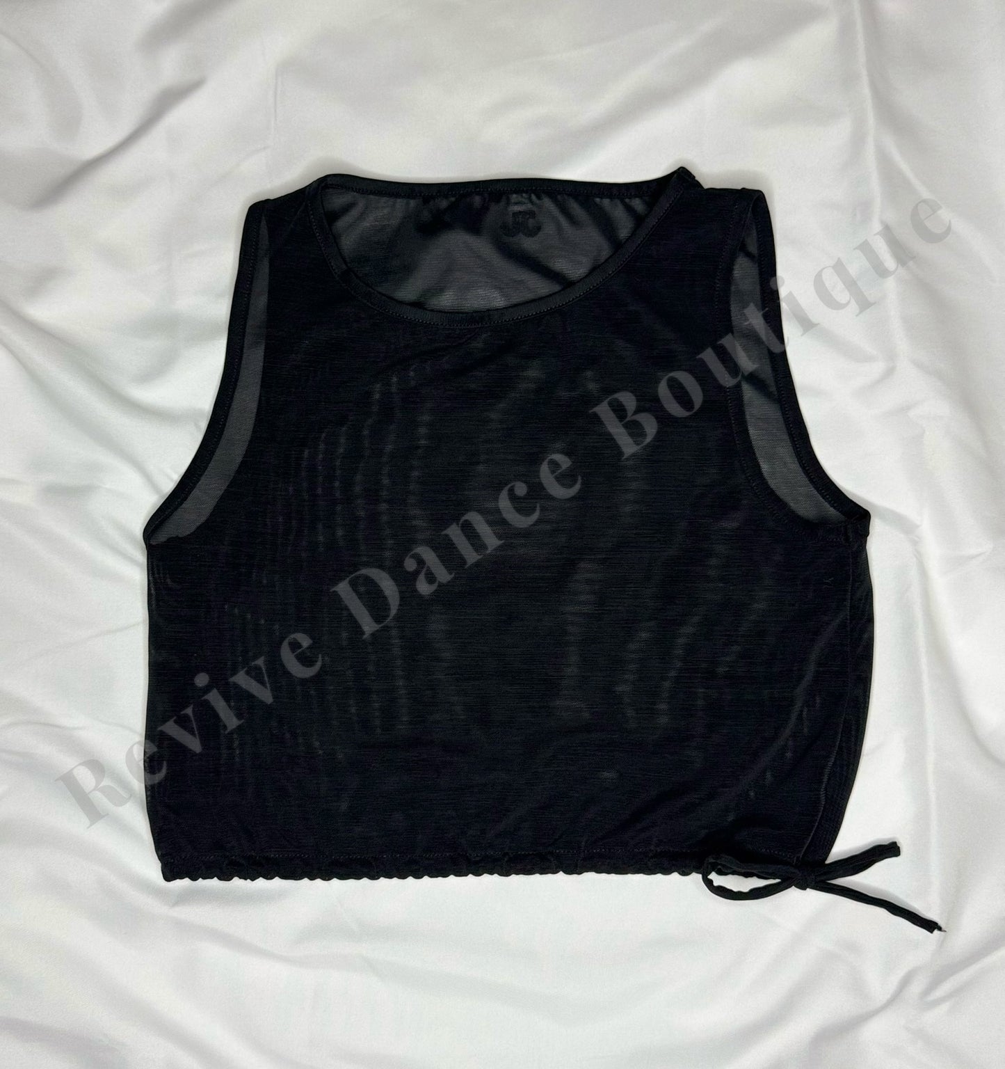 Jo+Jax Sheer Mesh Crop Top – Black – Child Large (CL)