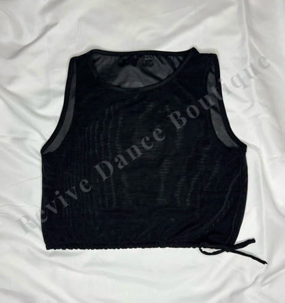 Jo+Jax Sheer Mesh Crop Top – Black – Child Large (CL)