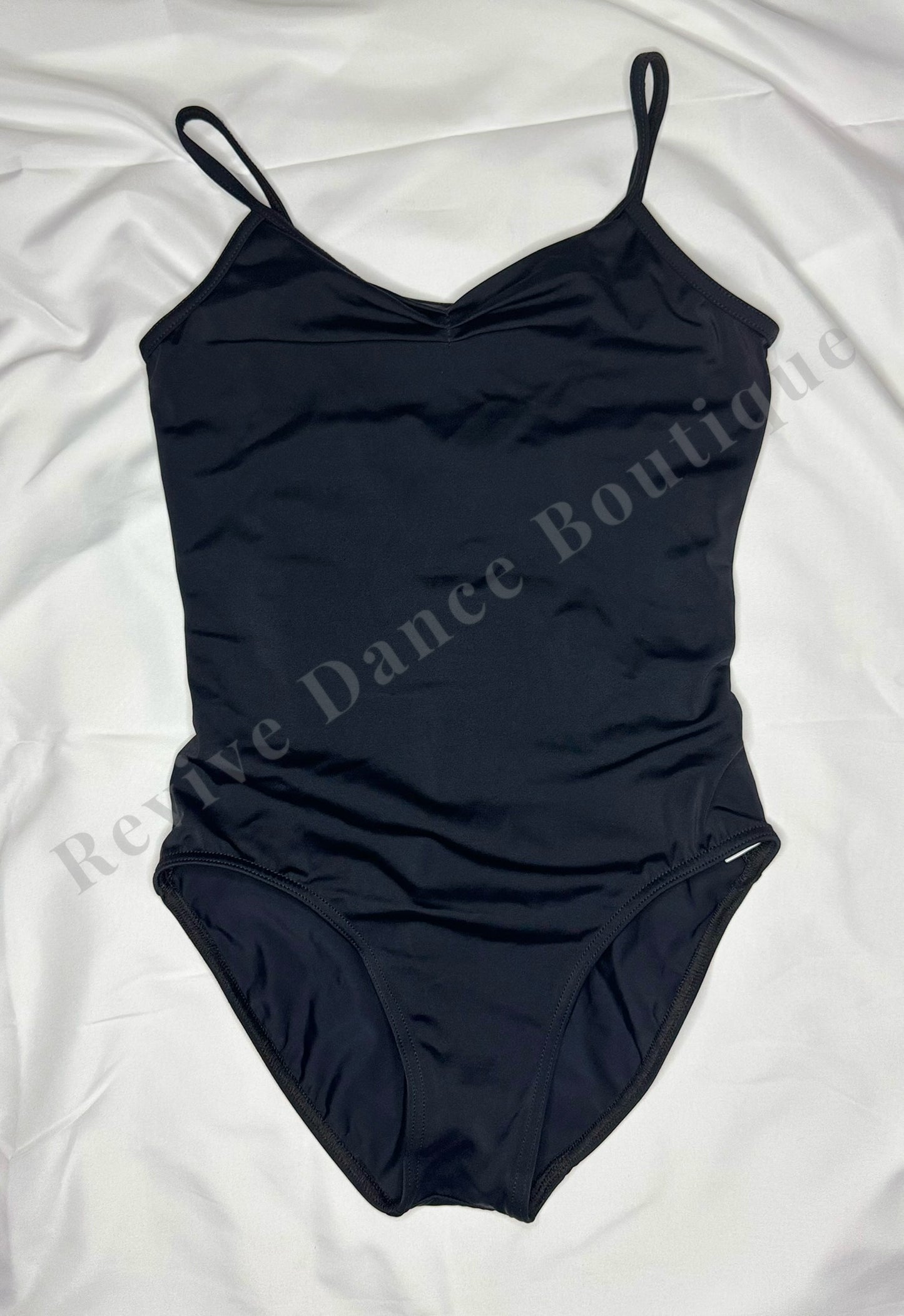 Balera Camisole Leotard with Gathered Front – Black – CL