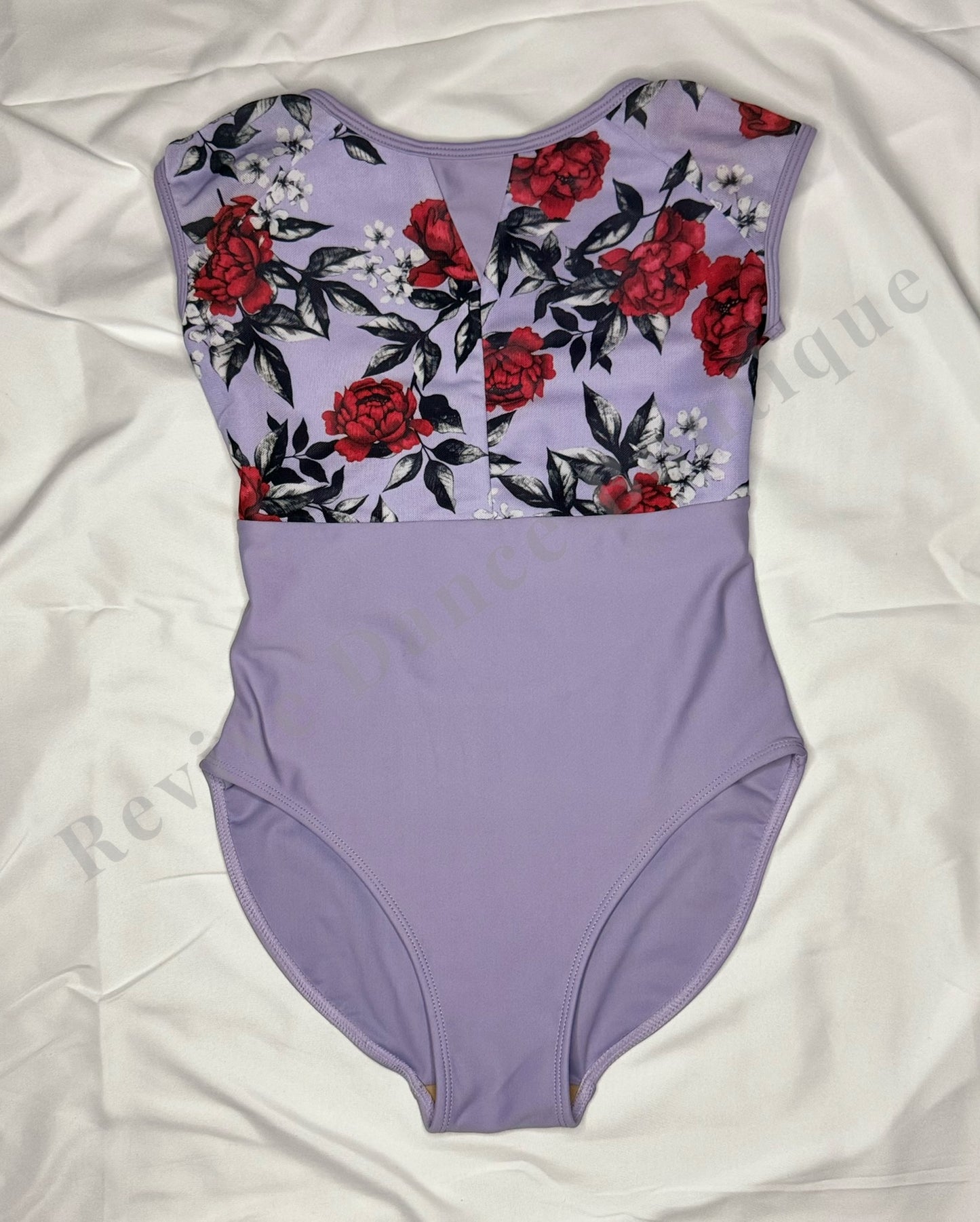 Chic Ballet by Oh La La  Floral Mesh Skirted Leotard – Lavender Floral – Child Large (CL)