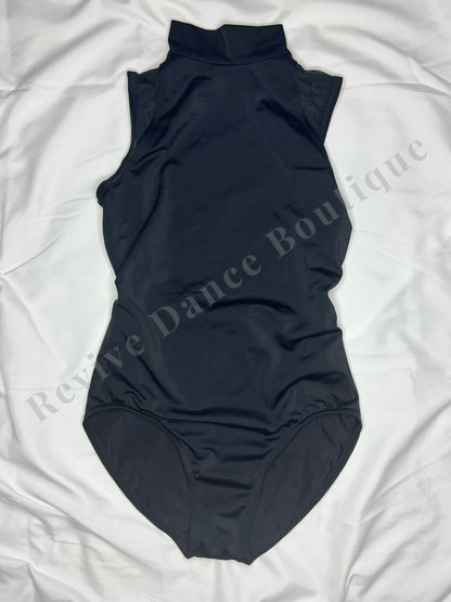 Balera Mock Neck Button-Back Leotard – Black – CM
