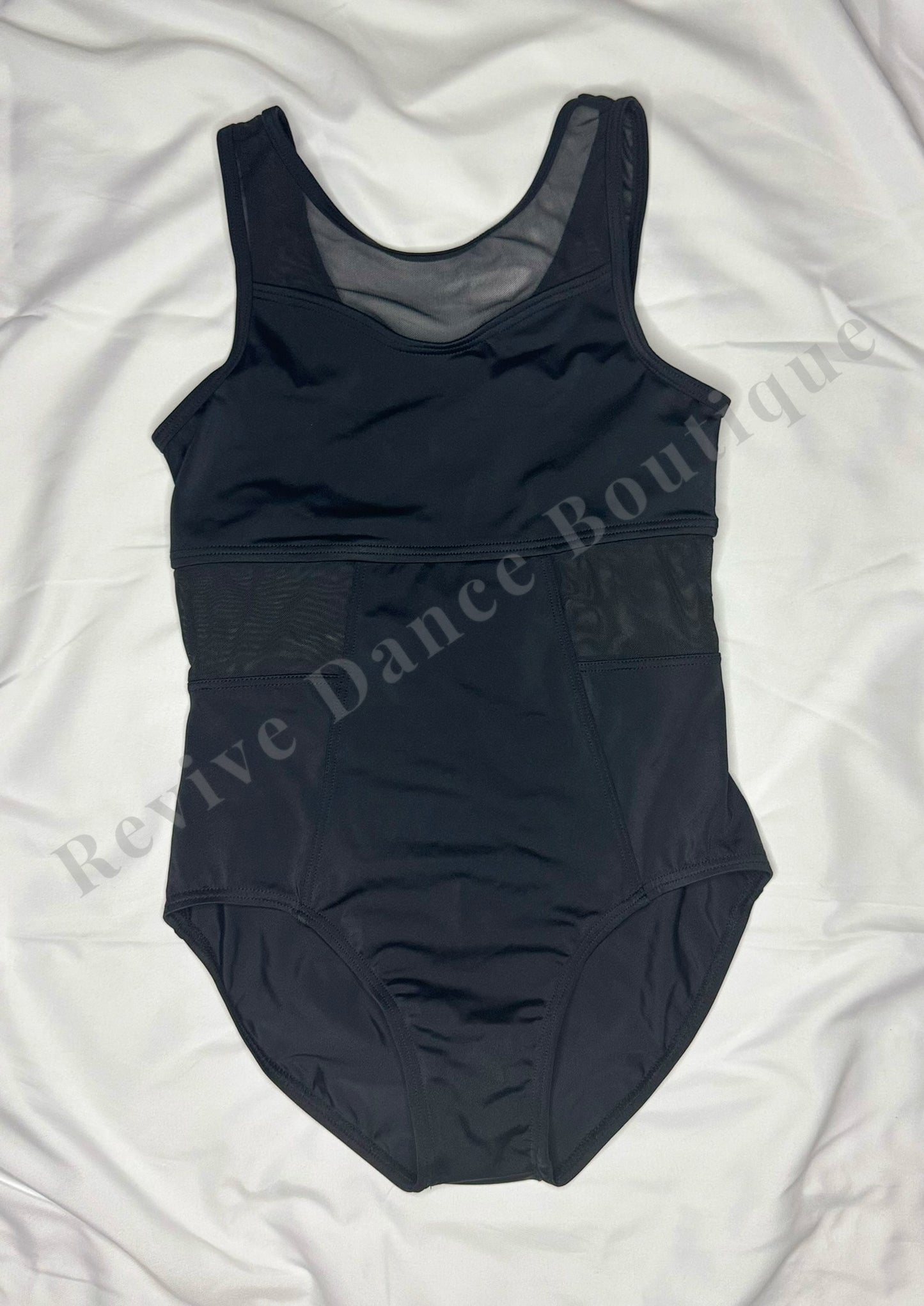 Balera Mesh Inset Tank Leotard – Black – CM