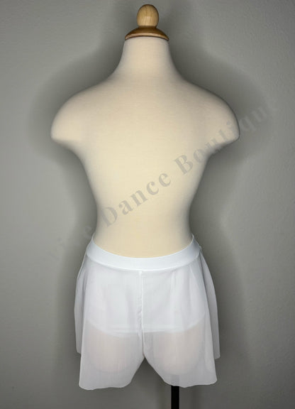 Balera Mesh Overlay Shorts with Lined Brief – White – Child Medium (CM)